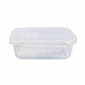 Pote de Vidro Hermético Retangular Canelado Havan Casa 370Ml - Transparente