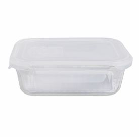 Pote de Vidro Hermético Retangular Canelado Havan Casa 640Ml - Transparente