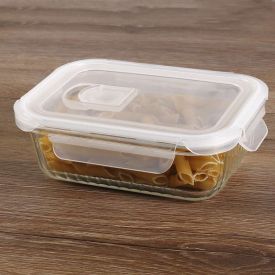 Pote de Vidro Hermético Retangular Canelado Havan Casa 640Ml - Transparente