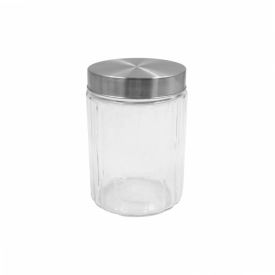 Pote De Vidro Listras Relevo Com Tampa Inox 1,2 Litros - Havan Casa