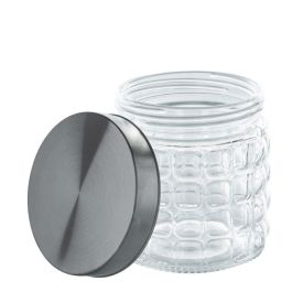 Pote de Vidro com Tampa Havan Casa 800Ml - Prata e Transparente