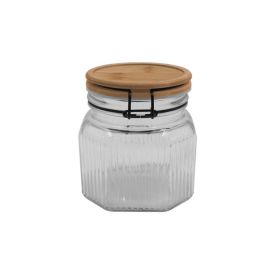Pote Hermético Com Tampa De Bambu 800Ml Havan Casa - Vidro