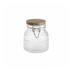 Pote Hermético Com Tampa De Bambu Havan Casa 600 Ml - Texturizado