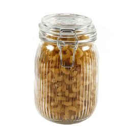Pote Hermético De Vidro Canelado Havan Casa 1 Litro - Transparente