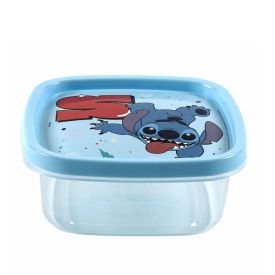 Pote Quadrado Decorado Stitch Plas&uacute;til 580Ml - Stitch