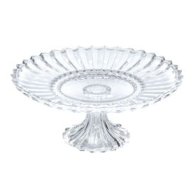 Prato De Bolo Com Pé Cristal Geneva Wolff - Transparente