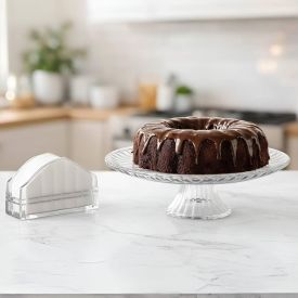 Prato de Bolo com Pé Lines 31Cm Allmix - Vidro