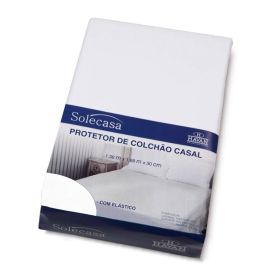 Protetor Colch&atilde;o Casal com El&aacute;stico Imperme&aacute;vel - Branco