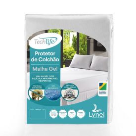 Protetor De Colch&atilde;o Solteiro Malha Gel Lynel - Branco