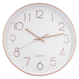 Relógio De Parede Branco E Rose Metalizado Havan Casa - 30cm