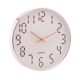 Relógio De Parede Lyor 30,5 Cm - Branco Com Rose 