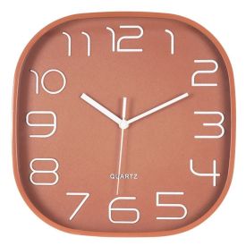 Relógio De Parede Quadrado Marrom Havan Casa 30Cm - Branco