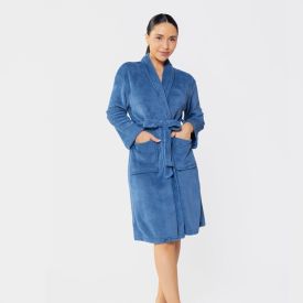 Roupão Adulto m Microfibra Paris Havan Casa - Azul Atlântico