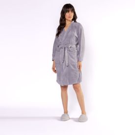 Roupão Adulto Microfibra Paris G Havan Casa - Cinza Amianto