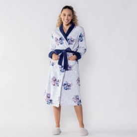 Roupão Adulto Unissex Disney Microfibra G - Stitch e Angel