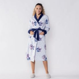 Roupão Adulto Unissex Disney Microfibra Gg - Stitch e Angel