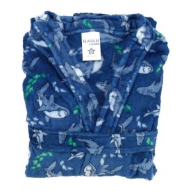 Roupão Infantil G Microfibra Lumini Havan Kids - Tubarão Azul