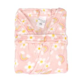 Roupão Infantil G Microfibra Lumini Havan Kids - Arco Íris Rosa