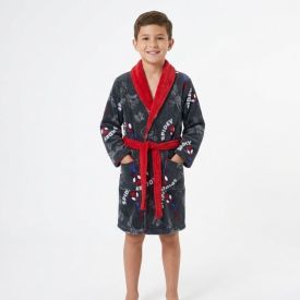 Roupão Infantil m Microfibra Disney - Spidey