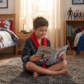Roupão Infantil m Microfibra Disney - Spidey