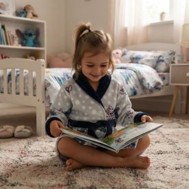 Roupão Infantil P Microfibra Disney - Stitch e Angel