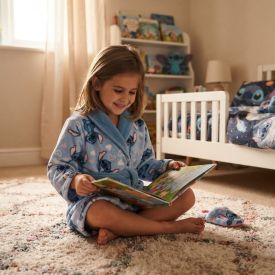 Roupão Infantil P Microfibra Disney - Stitch