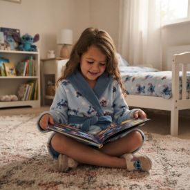 Roupão Infantil P Microfibra Disney - Stitch e Angel 2