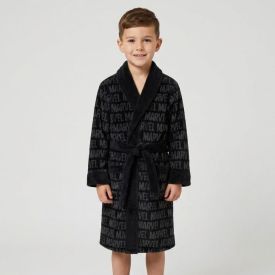 Roupão Infantil P Microfibra Disney - Marvel Black