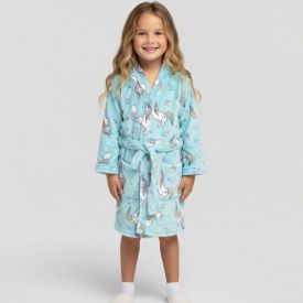 Roupão Infantil P Microfibra Lumini Havan Kids - Unicórnio
