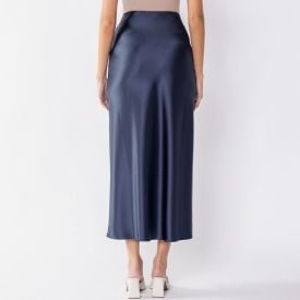 Saia Midi Feminina De Cetim Boby Blues