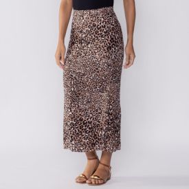 Saia Midi Feminina Patricia Foster Animal Print