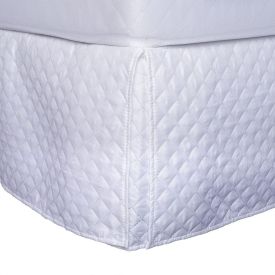 Saia Para Cama Box Solteiro Matelassê Veste Fácil - Branca