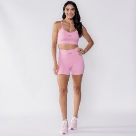 Short Fitness Feminino Básico Scream Rosa Claro