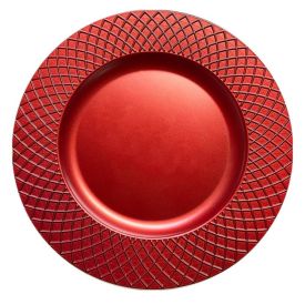 Sousplat Garden 33 cm Havan Casa - Vermelho Metal