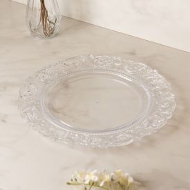 Sousplat Plástico Rosas 33Cm Lyor - TRANSPARENTE