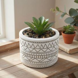 Suculenta Artificial com Vaso de Cimento 9Cm Havan Casa - Sortido