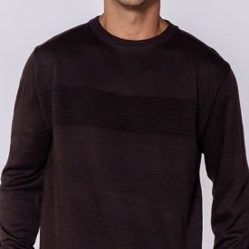 Suéter Masculino Em Tricot Com Textura Thing Marrom