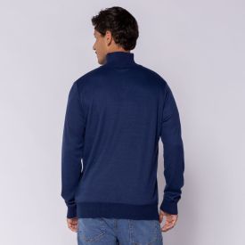 Suéter Masculino Em Tricot Gola Alta Com Zíper Marc Alain