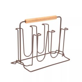 Suporte para 6 Copos Marrom Eco Design Terra Brasil Arthi