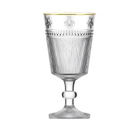 Taça de Água Abelha Filete Dourado L’Hermitage 325Ml - Vidro