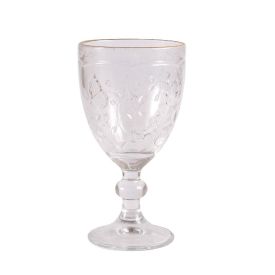 Taça de Água Borboletas com Filete Dourado Lyor - 320ml