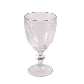 Taça de Água Borboletas com Filete Dourado Lyor - 320ml