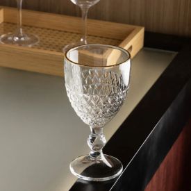 Taça de Água Coração com Filete Dourado Lyor - 320ml