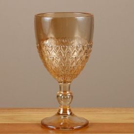 Taça de Água Coração Metalizado Lyor 330Ml - Âmbar