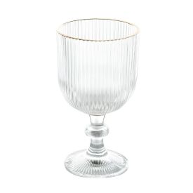 Taça de Água com Filete Dourado Cameratta 365Ml - Transparente