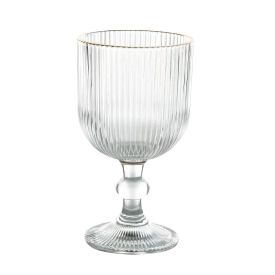 Taça de Água com Filete Dourado Cameratta 365Ml - Transparente
