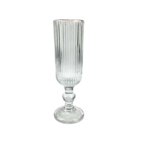Taça De Champanhe Cameratta Com Filete Dourado L'hermitage 160Ml - Vidro