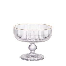 Taça De Sobremesa Filete Dourado Cameratta 310Ml - Transparente