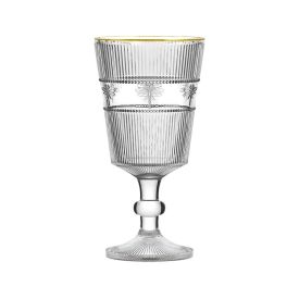 Taça de Água Libélula Filete Dourado L'hermitage 325Ml - Vidro
