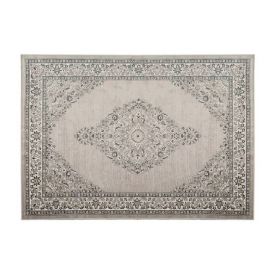 Tapete para Quarto e Sala 1,00X1,40 m Belga Havan Casa - Moldura Cinza E Bege